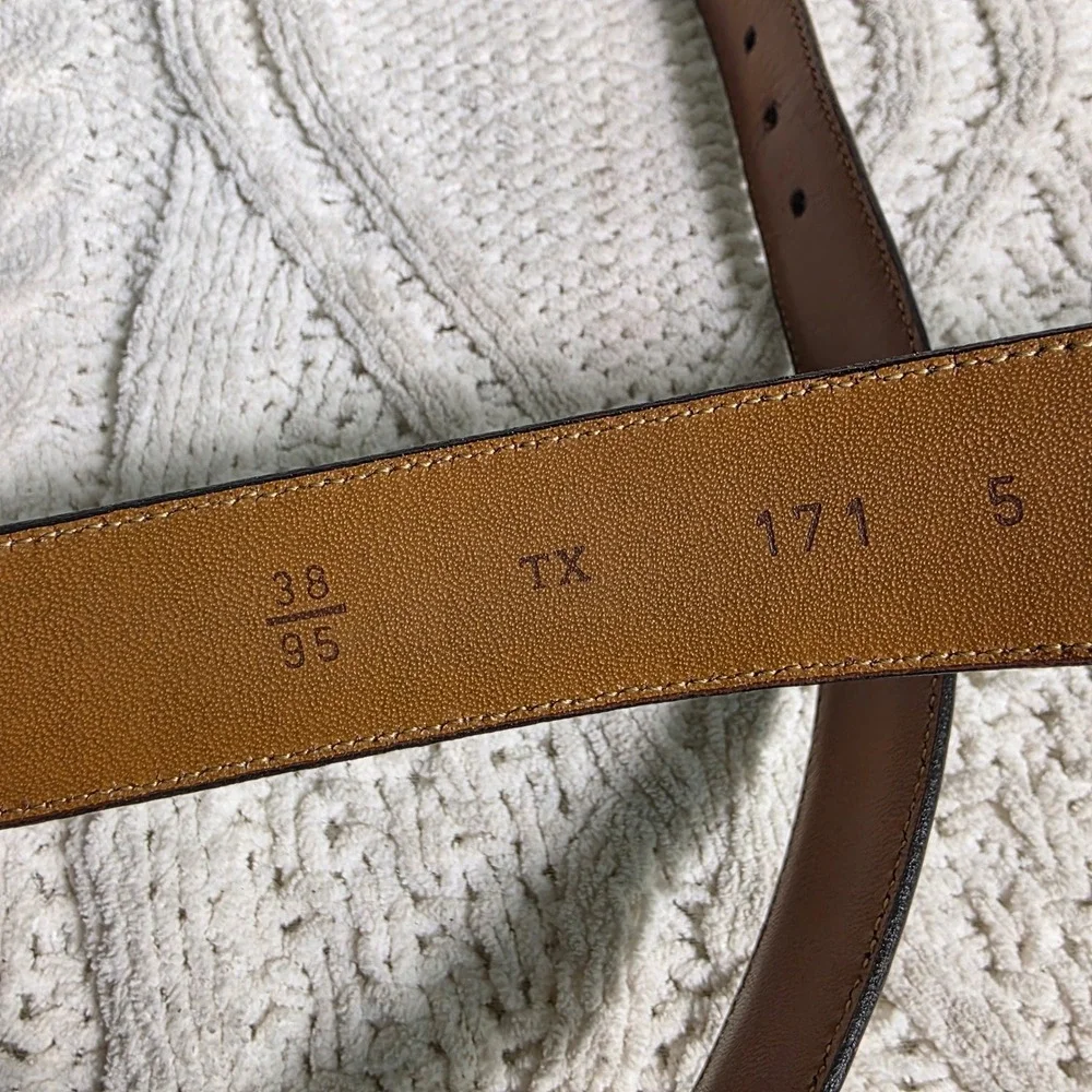 Trafalgar Belt Brown Cortina Leather Gold Buckle USA Classic Dress Mens 38